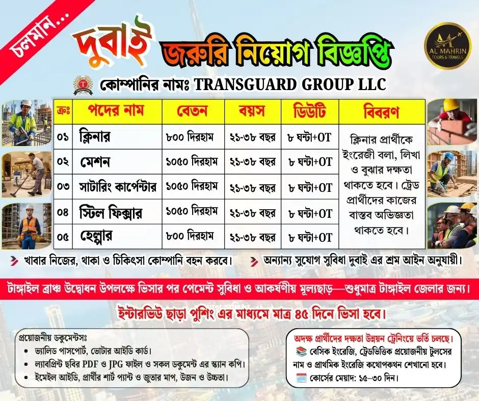 Dubai Transguard Visa Curcular